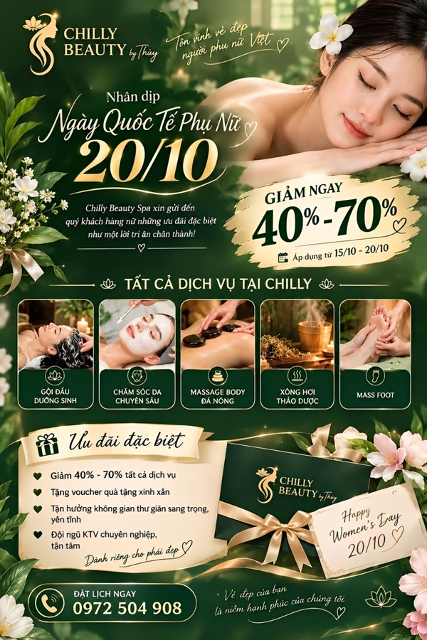 Ưu đãi đặc biệt 20/10 - Món quà ý nghĩa dành cho phái đẹp